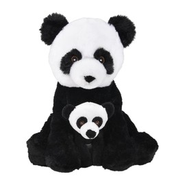 Mom and Baby Stuffed Animals for Boys & Girls, Safari Baby Shower Decorations, Nursery Decor, Zoo Animals for Toddlers, Quality Realistic Toys for Kids, Cute, Soft, Huggable, Squeezable (9.5" Panda)