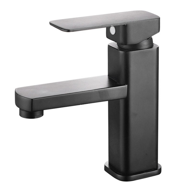 Kitchen Sink Faucet Cold Hot Water Plastic Quadrate Black for