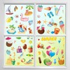 134Pcs Summer Window Clings, Summer Themed Window Stickers Kit -