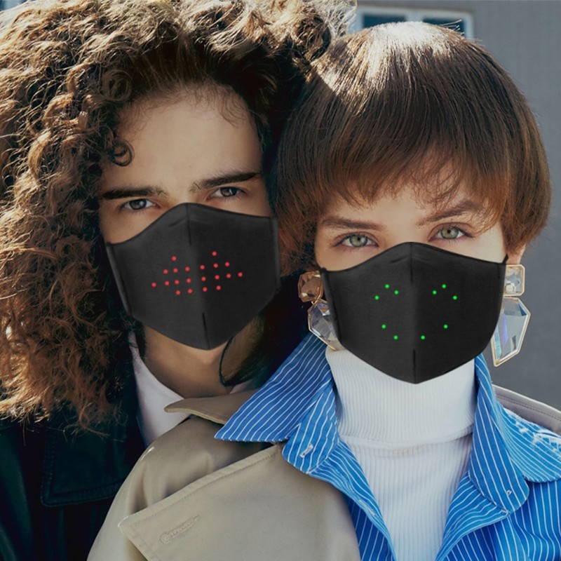 LED Voice Activated Face Cover Smart Face Cover Soft Comfortable