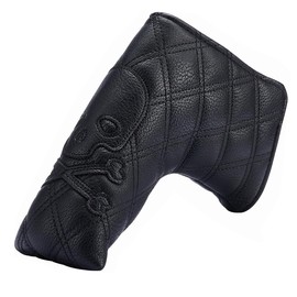 Premium Black Blade Golf Putter Club Headcover Skull and Crossbones Magneitc Closure Golf Head Cover