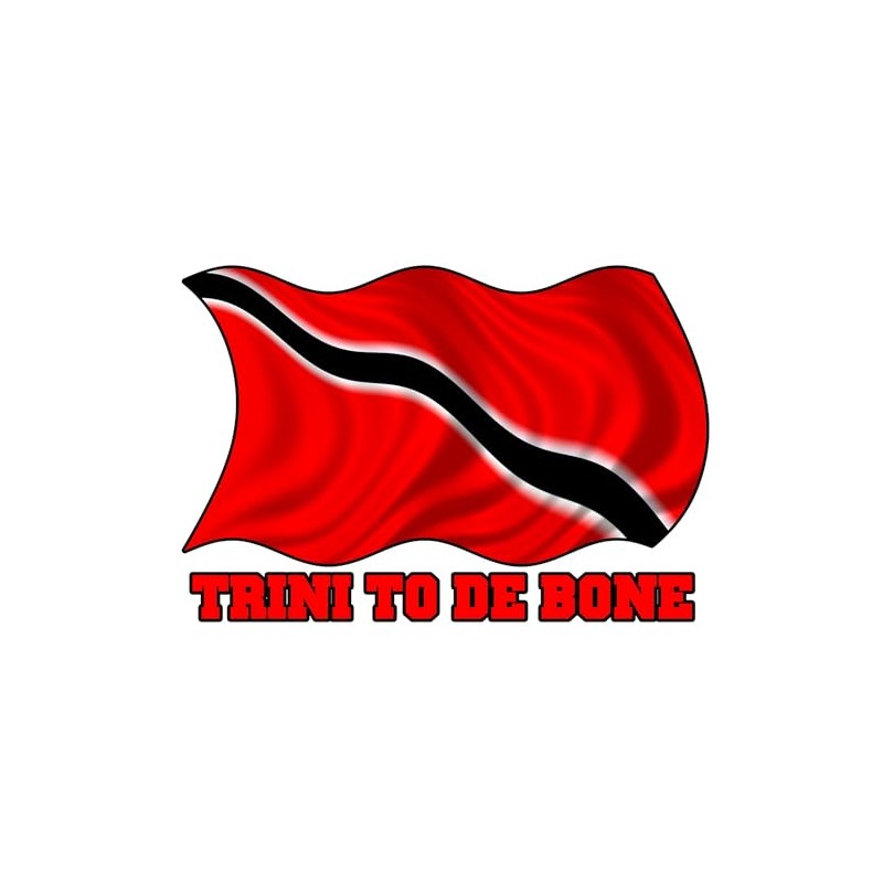 CafePress Trini to De Bone W/Flag Sticker (Rect.) Rectangle Bumper