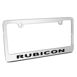 iPick Image for Jeep Rubicon in 3D on Mirror Chrome Metal License Plate Frame