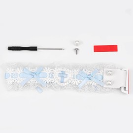 COOMICKEY Custom Keyboard Straps, Blue White Lace Cute Snap Straps for Multiple Mechanical Keyboards, ATK 68 Mu68 Wooting 60he Strap