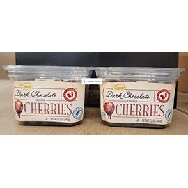 Choceur Dark Chocolate Covered Cherries 12oz 340g (Two Containers)