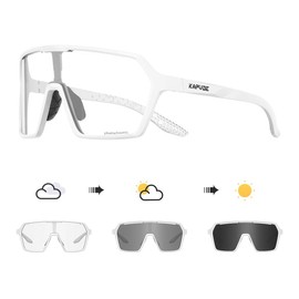 KAPVOE Cycling Glasses, Self-tinting for Men and Women, Photochromic Sports Sunglasses, Clear Road Bike Glasses, TR90 Frame, Cycling, MTB Cycling Glasses with UV400 Protection, Sports Glasses for
