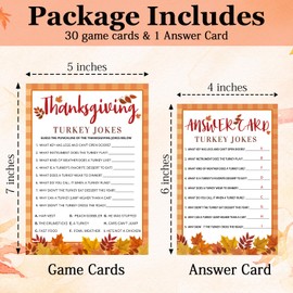 Thanksgiving Game Set- 30 Pcs Scavenger Hunt Theme Party Game,Maple leaf Pattern Embellishment,Thanksgiving Activities for Family & Friend, Fall Party Increase Interactive Atmosphere(5" x 7")- A03