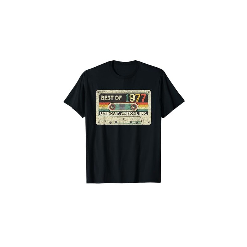 Vintage 1977 Limited Edition Cassette Tape 45th Birthday T-Shirt