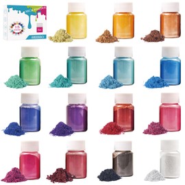 15 Bottles Slime & Candle Mica Powder, Resin Color Pigment, Epoxy Resin, Lip Gloss, Natural Powder Pigment