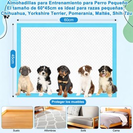 60*45cm Almohadillas Desechable para Entrenamiento para Perro 40 Piezas