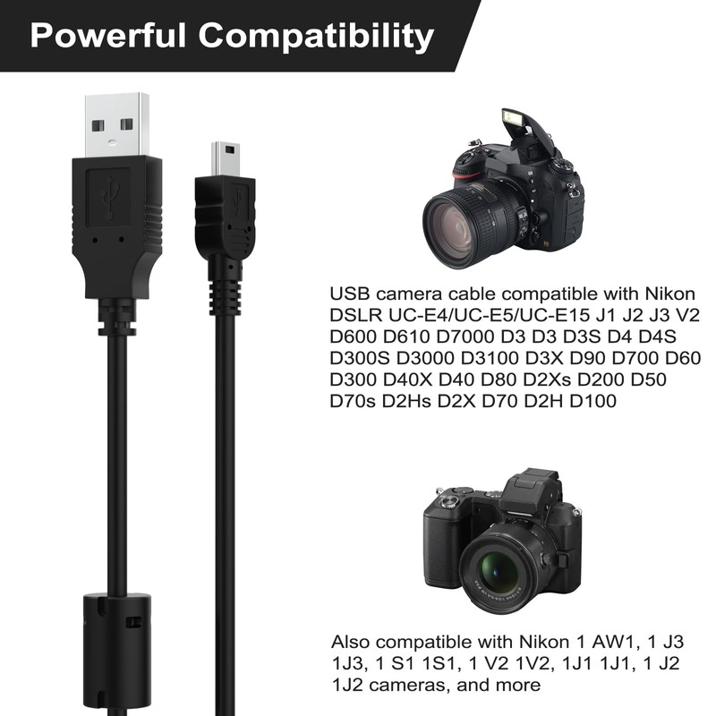 Gneinour UC-E4 USB Cable Compatible with Nikon D40 D40X D50