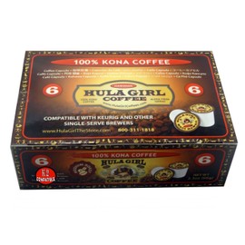 Hula Girl 100% Kona Coffee, Single Serve for Keurig K-Cup Brewers, Medium Roast, Works in the New K2