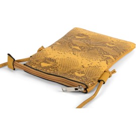 styleBREAKER Women Mini Messenger Bag in Snakeskin Look, Shoulder Bag, Hand Bag, Bag 02012305, Color:Curry