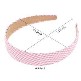 Oblihumoy 12 PCS Headbands for Women Plain Checked Plaid Floral Headbands for Girls Fashion Elastic Hair Bands DIY Costume Accessories for Women Girls