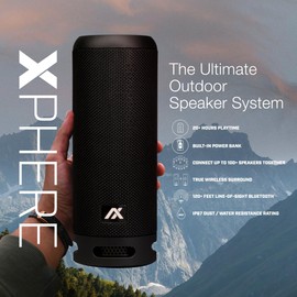 AXIL XPHERE Wireless Bluetooth Speaker – Portable Wireless Speaker for Outdoor Enjoyment – Surround Sound for 24H of Playtime – Outdoor Companion Portable Bluetooth