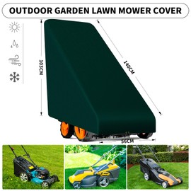 PATIO PLUS Outdoor Lawn Mower Cover , High-quality Polyethylene fabric material Waterproof, Windproof, Anti-UV, 56 x 140 x 103 cm (Green)