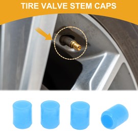 Partuto 4 Pcs Fish Pattern Fluorescent Tire Valve Stem Caps for Car Truck Motorbike Bicycle Tyre Valve Dust Covers Decorative Polystyrene Blue 8x17mm