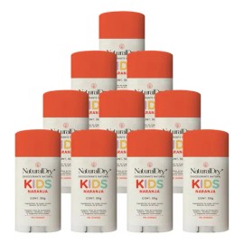 10 Desodorante Corporal En Barra Piel Sensible Kids Naranja