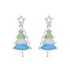 Christmas Tree Stud Earrings for Women Girls, 925 Sterling Silver