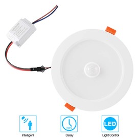 Lámpara de techo LED con sensor de movimiento, 4000 K, luz de techo empotrada blanca pura con inducción del cuerpo humano, luz de techo redonda extra plana para armarios, cocinas, escaleras, sótanos, dormitorios, baños