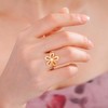 kkjoy Flower Ring Stainless Steel Plum Floral Promise Ring Jewellery