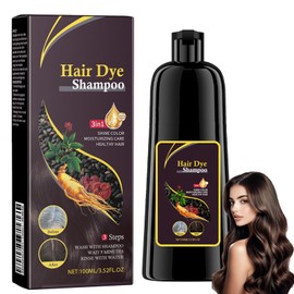 Dark Brown Hair Dye Shampoo, Hair Dye Shampoo 3 In 1, Natural Herbal Dye Shampoo for Grey Hair Coverage Hair Color Shampoo for Women and Men (1pcs)