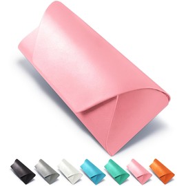 M2Ma Lightweight and Durable Semi-Hard Glasses Case, Slim, Stylish, Women's, Eyeglass Case, PU Leather, Magnetic, Sunglasses Case, pink, (rose pink)