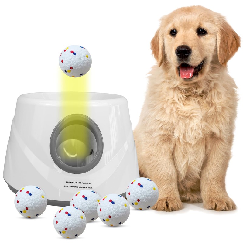ZAPELL Automatic Ball Launcher for Dogs with 6 ETPU Balls,