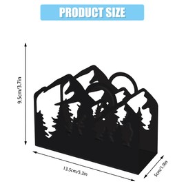 SUPERDANT Mountain Grove Napkin Holder for Table Sunset in Forest Metal Serviette Dispenser Cocktail Napkins Servilletero Black Iron Tissue Paper Towel Stand for Dining Room Home Kitchen Decor