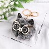 OWL Pom Pom Keychain Fluffy Cute Owl Keychain Faux Animal