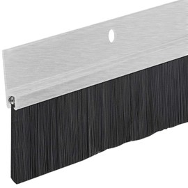 Aluminum & Brush Door Sweep | 48-Inch Length | Weatherproofing Solution for Gaps Up to 1 1/2" | Durable USA-Made Door Sweep Seal | Dust, Debris, and Draft Protection (48")