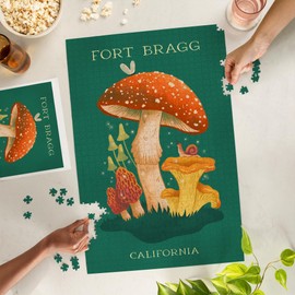 Lantern Press 1000 Piece Jigsaw Puzzle, Fort Bragg, California, Mushroom Cluster