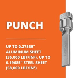 Fein Sheet Punch for 7.0mm Aluminum and 5.0mm Steel - Ideal for Industrial and Heavy-Duty Applications - Compatible with BLK 5.0 E Tools - 31309141000