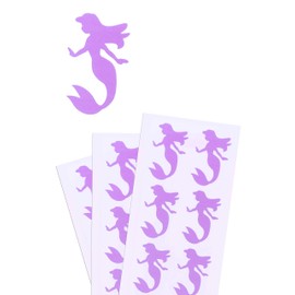 Royal Green Mermaid Decoration Stickers for Kids Arts and Crafts in Pastel Purple - 40 Pack