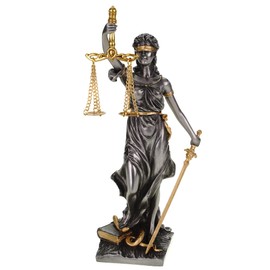 Veronese by Joh. Vogler GmbH Figurine of Justitia Roman Goddess of Justice 21 cm Gold/Silver Sculpture Lawyer Law Law