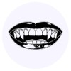 24 x 40mm Round 'Vampire Teeth' Stickers (SK00039142)