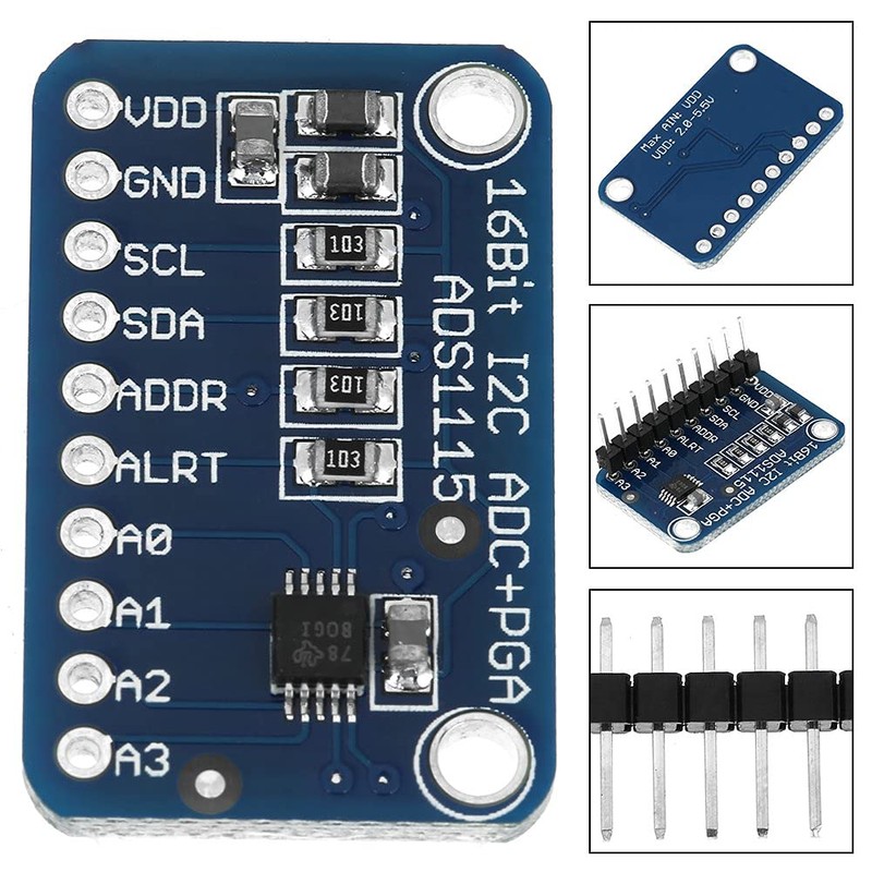 Liyquint Analog to Digital ADC Module 16-Bit ADS1115 I2C 4-Channel