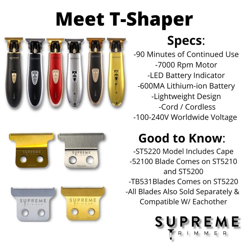 Supreme Trimmer Zero-Gap Adjustable Replacement Blade TB531 | for T-Shapers