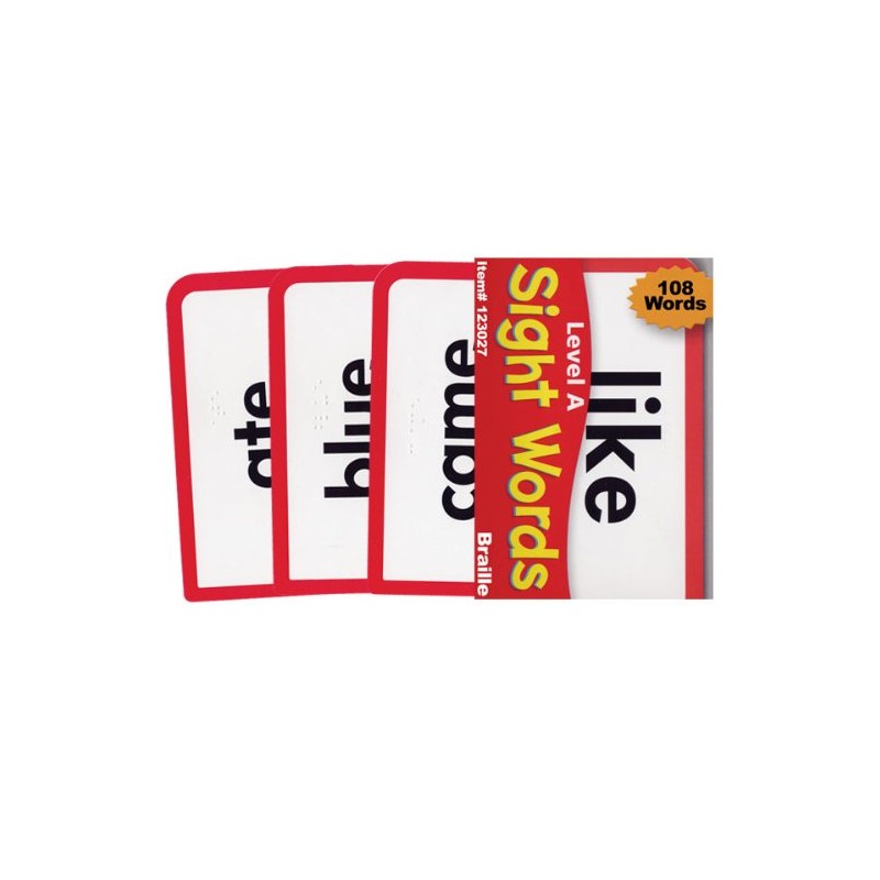 Low Vision-Braille Flash Cards- Sight Words A
