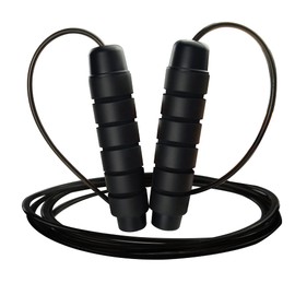 AYARA Cuerda para Saltar Premium de 2,4 Metros de Longitud Ajustable, Con cable de acero y Mango de polipropileno, Ideal para Fitness, Cardio, Gimnasio y Ejercicio en Casa, Color negro