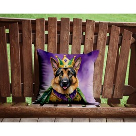 Caroline's Treasures King Mardi Gras Throw Pillow, 14Hx14W, German Shepherd 4797