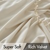 MIULEE Cream Beige Velvet Curtains 96 inches Long 2 Panels