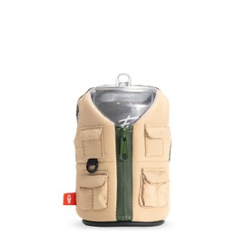 Puffin - The Adventurer Vest - Insulated 12 oz Can Cooler I Beer Bottle & Soda Can Insulator, Keep Drinks and Beverages Cold - Taco Tan & Olive Green