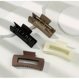 4 Pack Large Hair Claw Clip For Thick & Thin Hair Matt Coated Solid Colour Rectangle Hair Accessories for women and kids