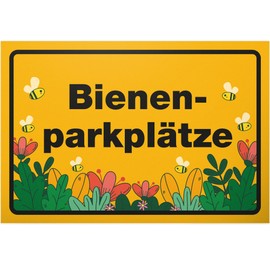 DankeDir! Bee Parking Places Flowers Meadow Plastic Sign 30 x 20 cm Garden Gift Idea Decoration Mum & Dad Garden Sign Funny Saying Friends Door Sign Birthday Gift