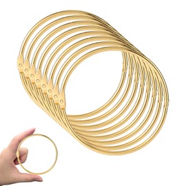 8pcs Loose Leaf Binder Rings, 4 Inch Large Book Paper Rings Clips Metal Nickel Plated Keychain Keyrings for Index Cards, Notebooks, Photos, Files, Key DIY Crafts Home School Office (Gold)