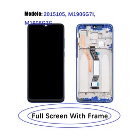 Screen Replacement for Xiaomi Redmi Note 8 Pro Original, 2015105 M1906G7I M1906G7G LCD Touch Panel Display Digitizer Assembly Repair Parts with Kit（Blue with Frame）