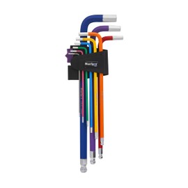 Blue Spot Tools 015301 9 PCE Extra Long Colour Coded Ball End Hex Key Set (1.5-10MM)