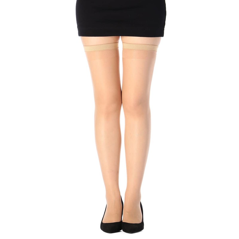 Fukusuke Women's Non-Run Elastic Stockings, 2 Pairs, nude beige