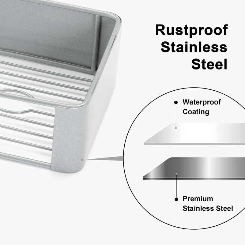 Shuntong Premium Shower Caddy, 2 Pack White, Rustproof Stainless Steel